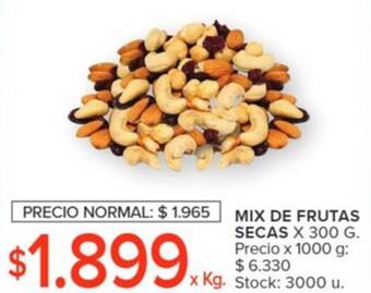 Carrefour MIX DE FRUTAS SECAS X 300 G. oferta