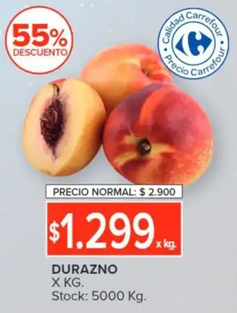 Carrefour DURAZNO X KG. oferta