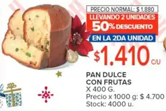 Carrefour PAN DULCE CON FRUTAS X 400 G. oferta