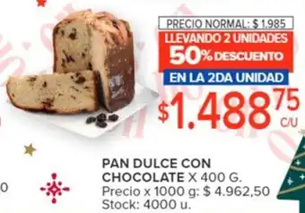 Carrefour PAN DULCE CON CHOCOLATE X 400 G. oferta