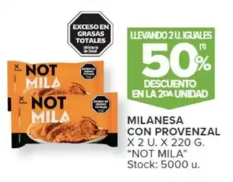 Carrefour MILANESA CON PROVENZAL X 2 U. X 220 G. "NOT MILA" oferta