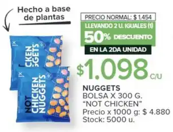 Carrefour NUGGETS BOLSA X 300 G. "NOT CHICKEN” oferta