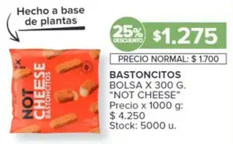 Carrefour BASTONCITOS BOLSA X 300 G. "NOT CHEESE" oferta