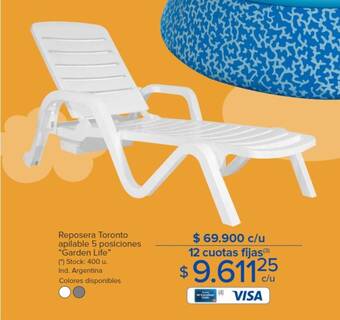 Carrefour Reposera Toronto apilable 5 posiciones "Garden Life" oferta
