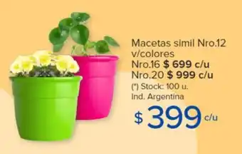 Carrefour Macetas simil Nro.12 v/colores oferta
