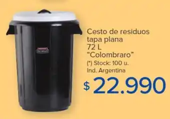Carrefour Cesto de residuos tapa plana 72 L "Colombraro" oferta