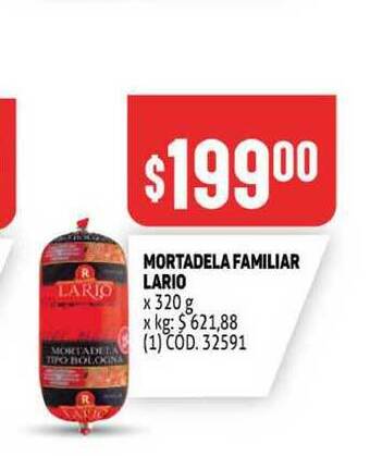 Makro Mortadela Familiar Lario x 320gr oferta