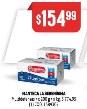 Makro Manteca La Serenísima Multidefesas x 200g oferta