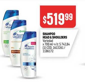 Makro Shampoo Head & Shoulders x 700ml oferta