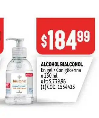 Makro Alcohol Bialcohol En Gel • Con Glicerina x 250ml oferta