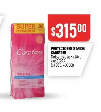 Makro Protectores Diarios Carefree x 80u oferta