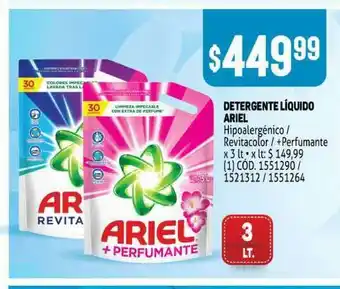 Makro Detergente Líquido Ariel Hipoalergénico - Revitacolor - + Perfumante x 3lt oferta