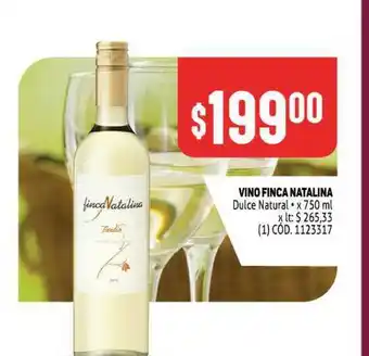 Vino Finca Natalina Dulce Natural x 750ml