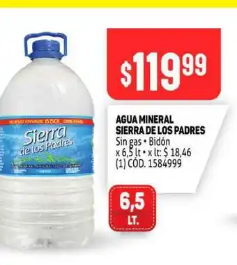 Makro Agua Mineral Sierra De Los Padres x 6,5lt oferta