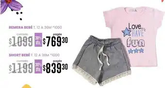 La Anonima Remera Bebé O Short Bebé oferta