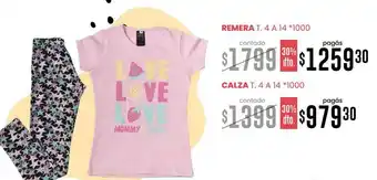 La Anonima Remera T. 4 A 14 1000 O Calza T.4 A 14 1000 oferta