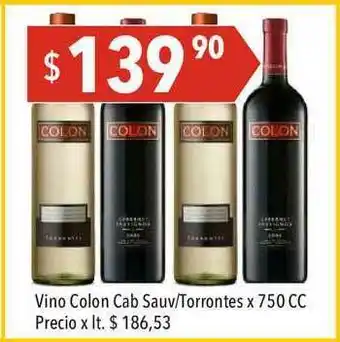 Hergo Vino Colon Cab Sauv Torrontes x 750cc oferta
