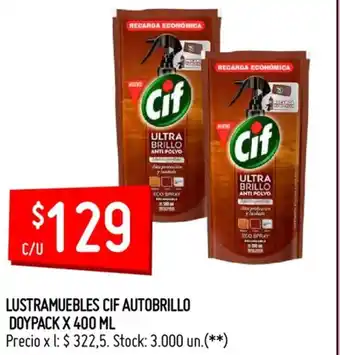Changomas Cif Lustramuebles Autobrillo Doypack x 400 ml oferta