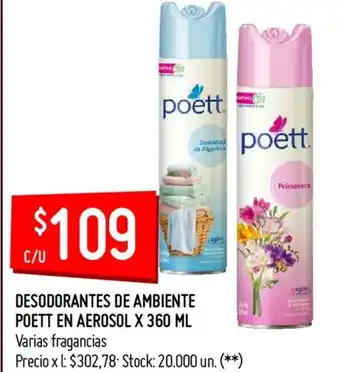 Changomas Poett Desodorantes De Ambiente en Aerosol x 360 ml oferta