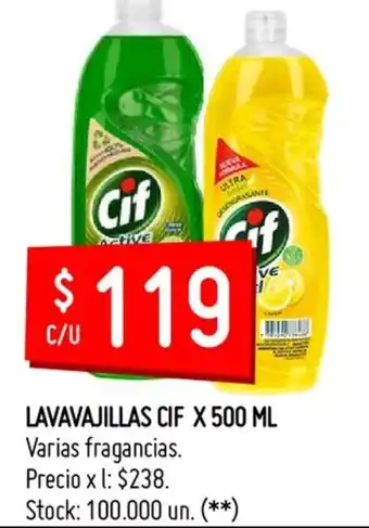 Changomas Cif Lavavajillas x 500 ml oferta