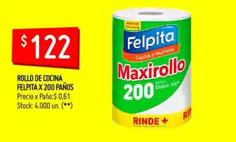 Changomas Felpita Rollo De Cocina x 200 Paños oferta
