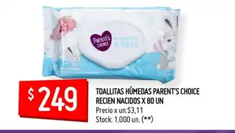Changomas Toallitas Húmedas Parent's Choice Recien Nacidos x 80 UN oferta
