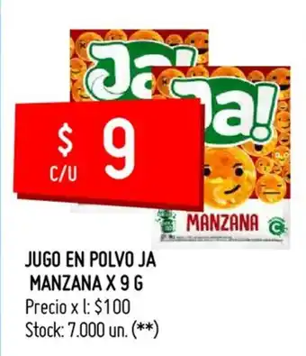 Changomas Ja Jugo en Polvo Manzana x 9 g oferta