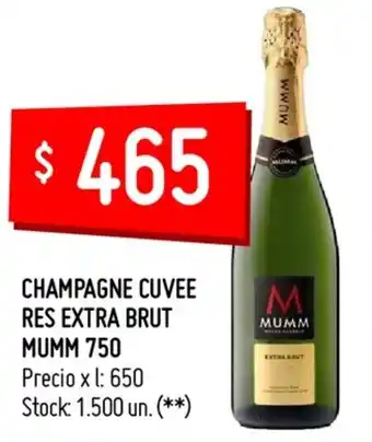 Changomas Mumm Champagne Cuvee Res Extra Brut 750 oferta