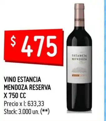Changomas Vino Estancia Mendoza Reserva x 750 cc oferta
