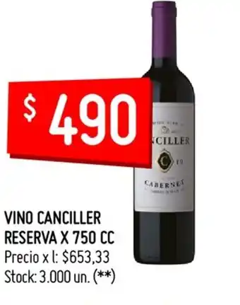 Changomas Vino Canciller Reserva x 750 cc oferta