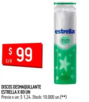 Changomas Estrella Discos Desmaquillante x 80 un oferta