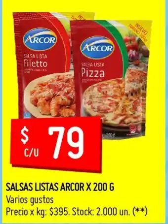 Changomas Arcor Salsas Listas x 200 g oferta