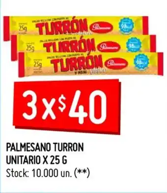 Changomas Turron Palmesano Unitario x 25 g oferta