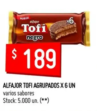 Changomas Alfajor Tofi Agrupados x 6 un oferta