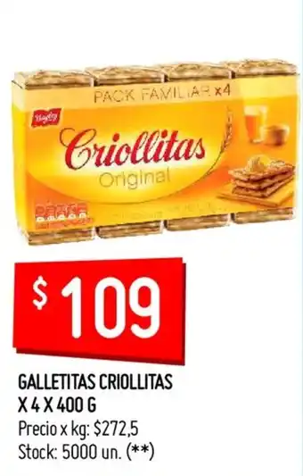 Changomas Criollitas Galletitas x 4 x 400 g oferta