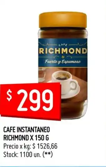 Changomas Richmond Cafe Instantaneo x 150 g oferta
