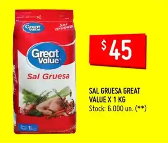 Changomas Sal Gruesa Great Value x 1 kg oferta