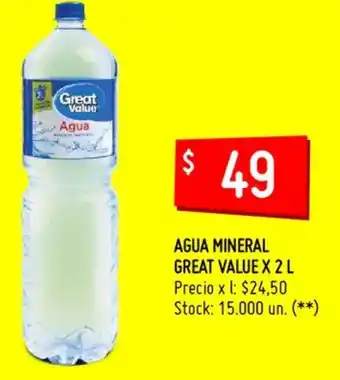 Changomas Agua Mineral Great Value x 2 l oferta