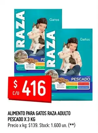 Changomas Raza Alimento para Gatos Adulto Pescado x 3 kg oferta