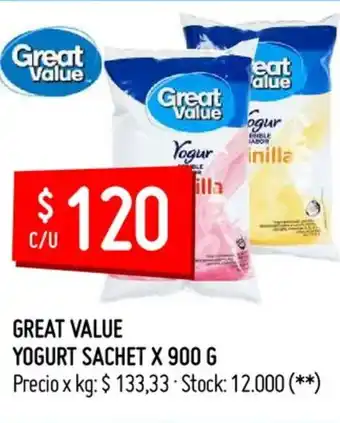 Changomas Great Value Yogurt Sachet x 900 g oferta
