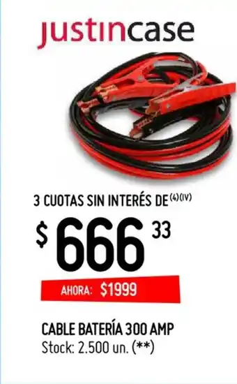 Changomas Justin Case Cable Batería 300 AMP oferta