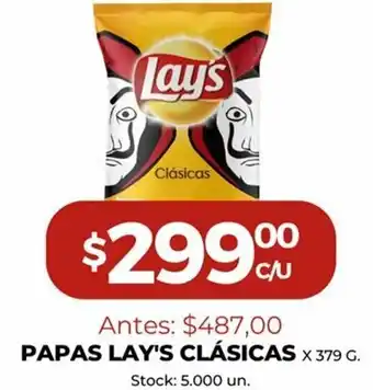 Super MAMI Papas Lay's Clásicas x 379 g. oferta