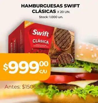 Super MAMI Swift Clásicas Hamburguesas x 20 un oferta