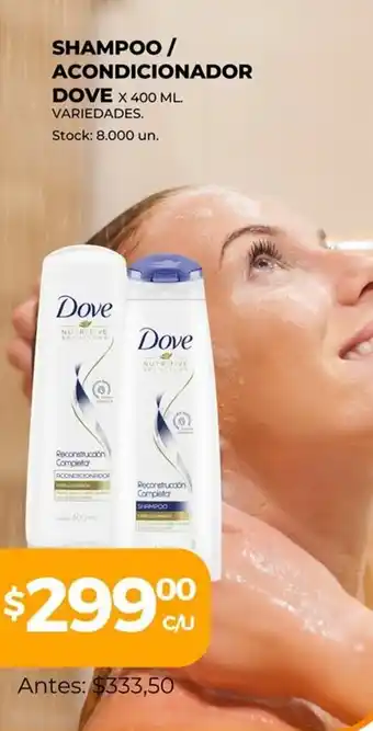 Super MAMI Dove Shampoo/Acondicionador x 400 ml oferta