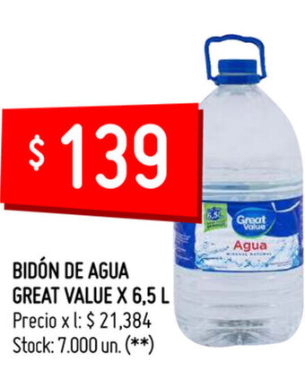 Walmart Bidón De Agua Great Value x 6.5 L oferta