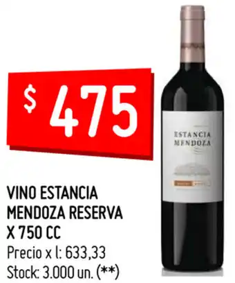 Walmart Vino Estancia Mendoza Reserva x 750 cc oferta