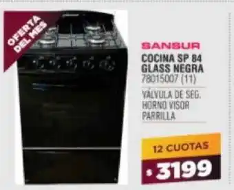 Bringeri Sansur Cocina SP 84 Glass Negra oferta