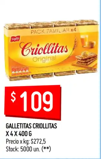 Walmart Criollitas Galletitas x 4 x 400 g oferta
