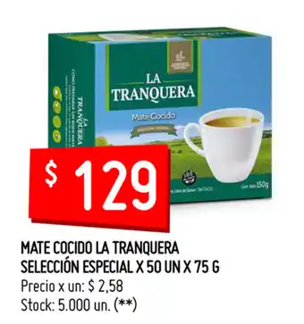 Walmart La Tranquera Mate Cocido Selección Especial x 50 un x 75 g oferta