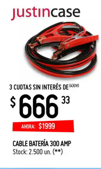 Walmart Justin Case Cable Batería 300 AMP oferta